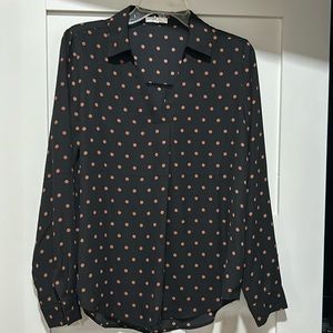 Black polka dot top